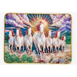 Seven White Running Horses Vastu Wall Art
