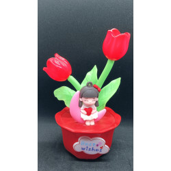 Best Wishes Tulip Girl Decorative